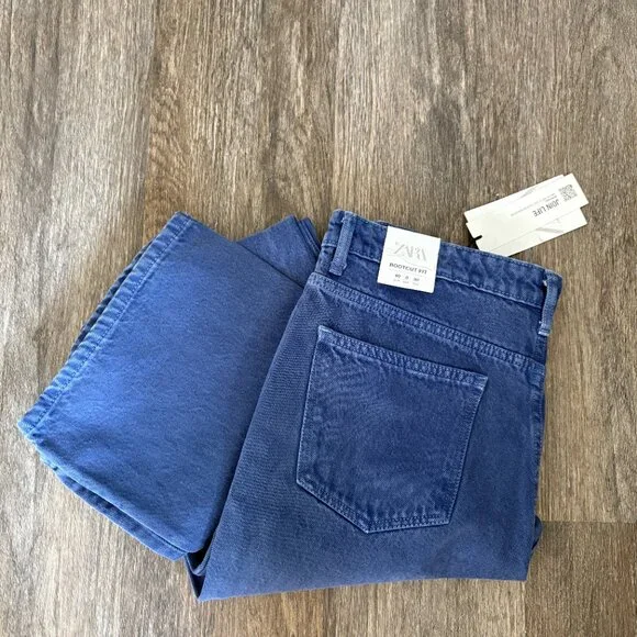 ZARA Bootcut Fit Ladies Blue Dyed Denim Jeans sz 8 US 40 EUR   NWT NEW - Picture 5 of 5